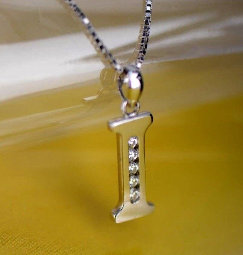 925 Sterling Silver Initial Letter CZ Pendant