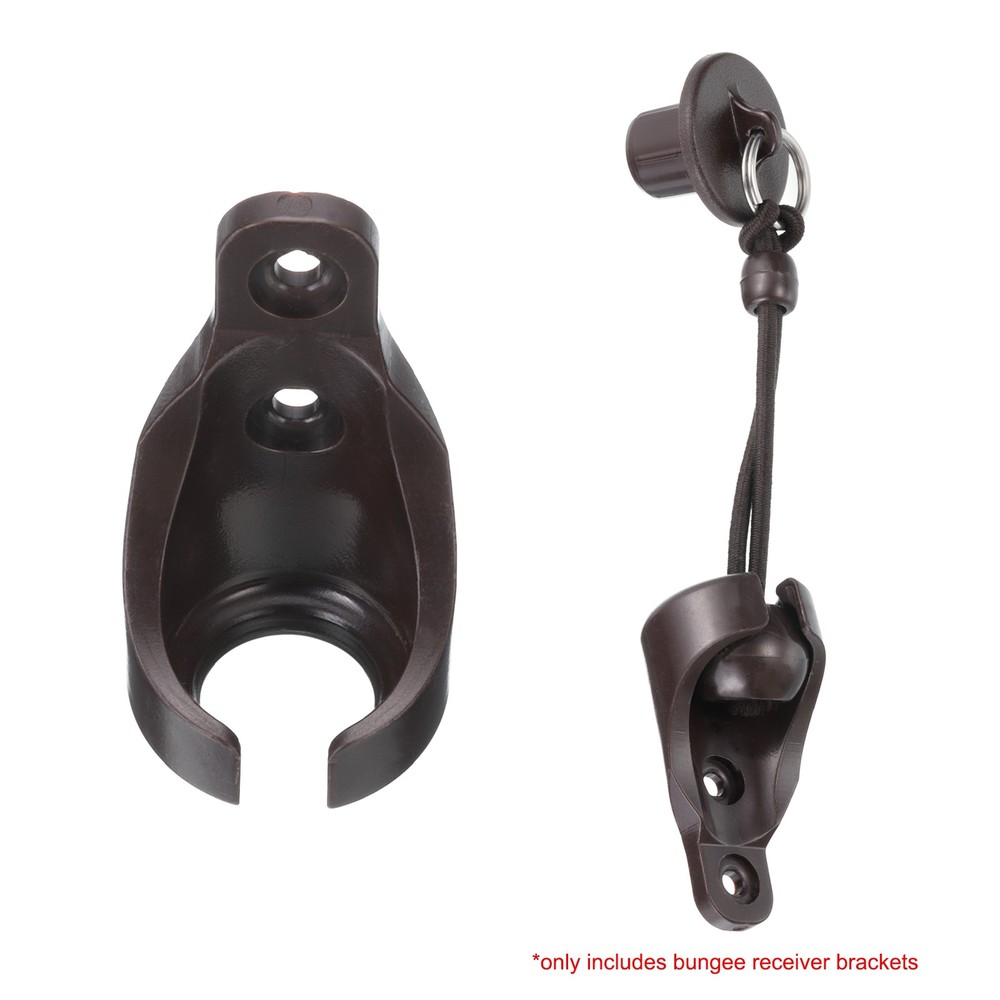 4 Pcs Bungee Receiver Brackets Plastic for Roller Shade Tie Down Straps Brown