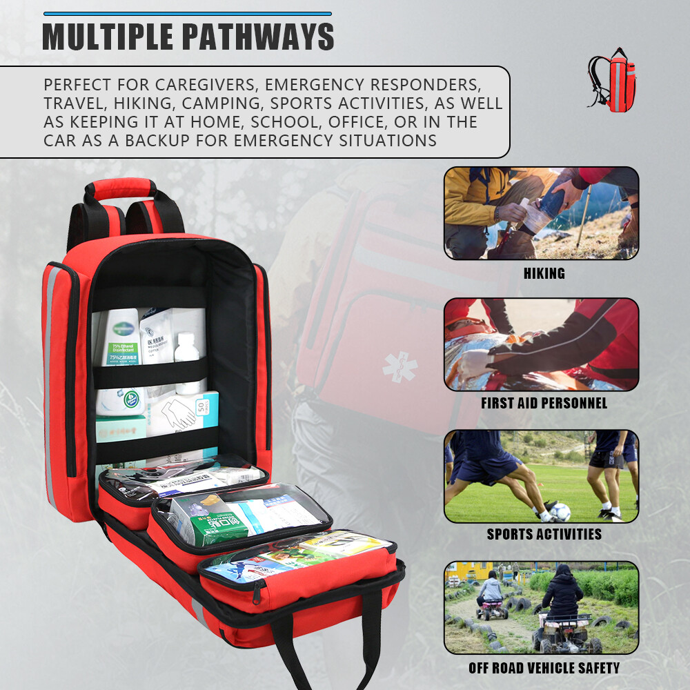 First Aid Bag Emergency Backpack Large Capacity Sorted Storage Survival