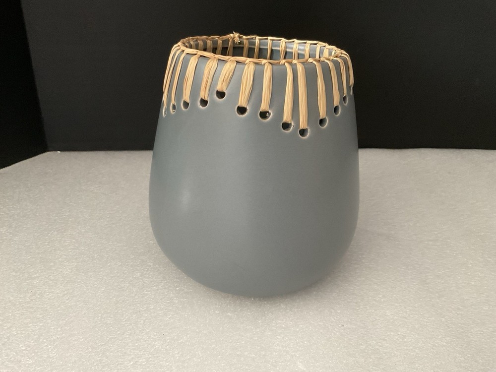 Accent Decor - Buckstitch Blue Vase