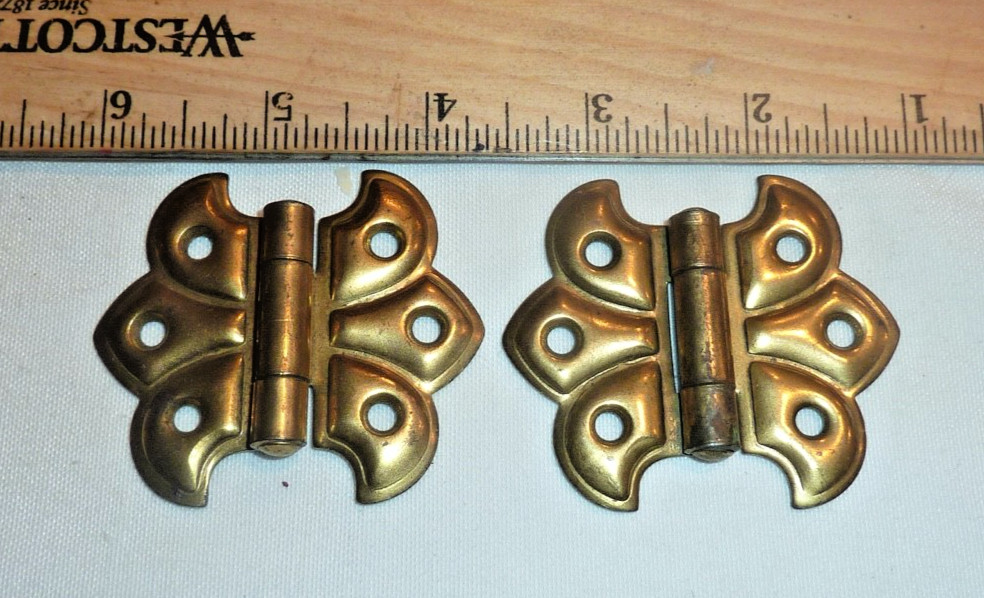 Vintage Solid Brass Butterfly Hinges