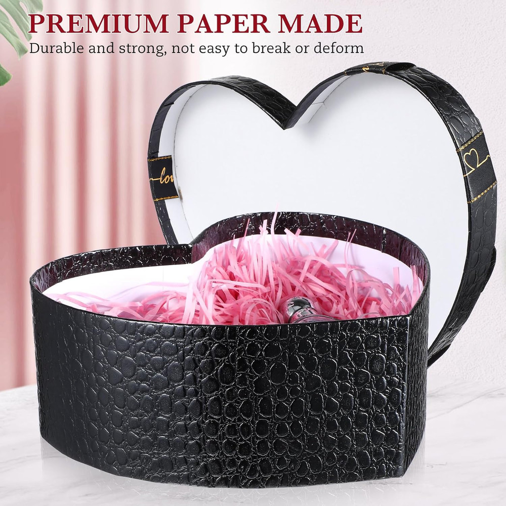 Black Heart Shaped Box: Valentines Day Present Box Cookie Box Nesting Cardboard