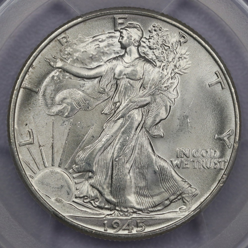 1945 50c Walking Liberty Half Dollar - PCGS MS 64