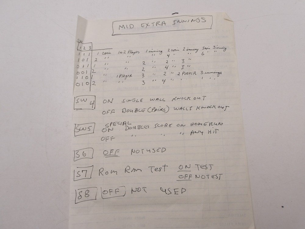 Midway: Extra Inning - Schematic's -NOS