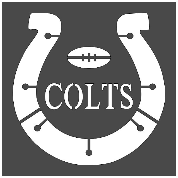 12"x12" Clear Plastic Stencil - Colts (SC810)