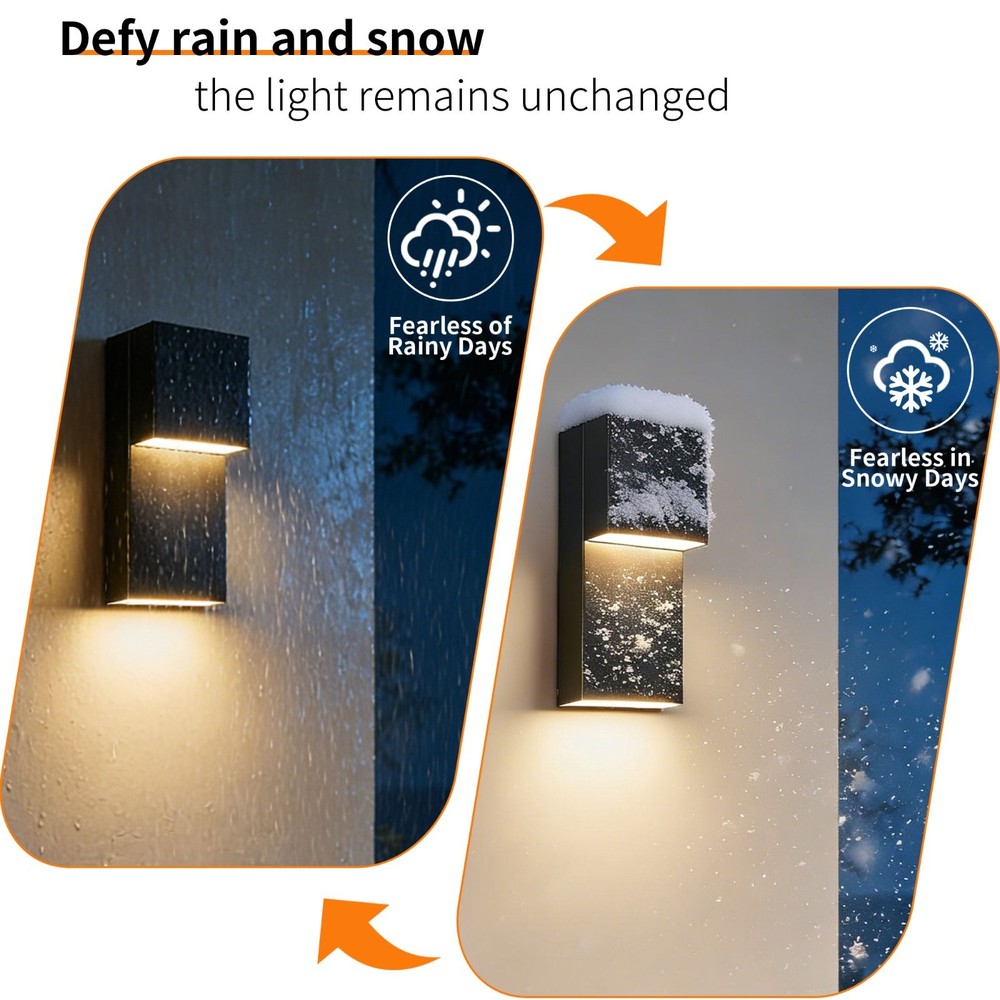 1-2 Pack 11.8 in. Black Outdoor Wall Light