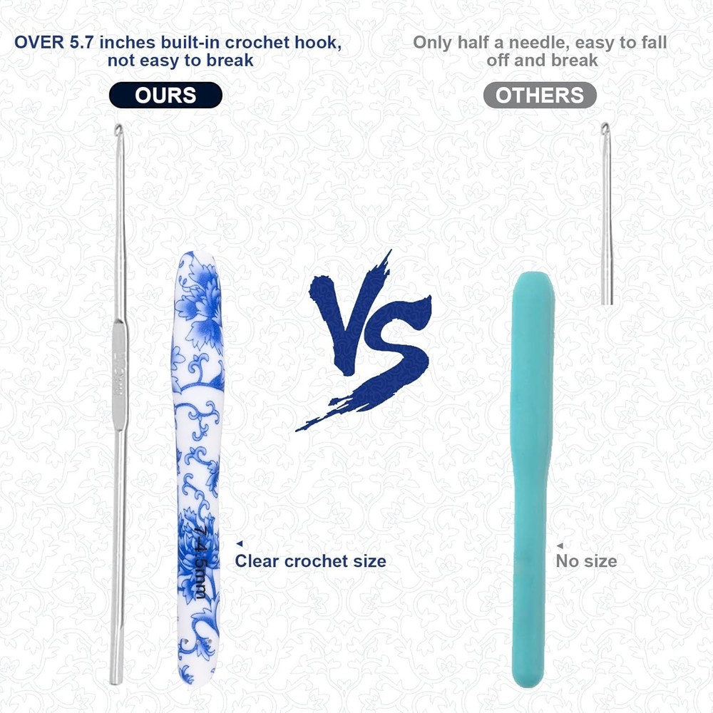 4.5 mm7 Crochet Hook, Ergonomic Handle for Arthritic Hands, Soft Rubber Grip ...