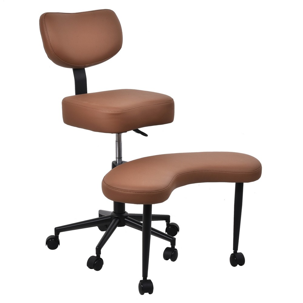 Height Adjustable Seat with Wheels for ADHD, Kneeling Chair with Back Support