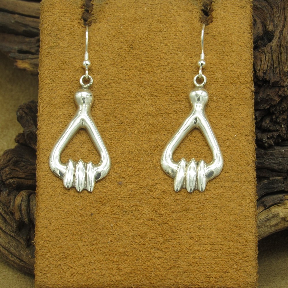 Vintage Eye Catching Abstract Sterling Silver Dangle Earrings
