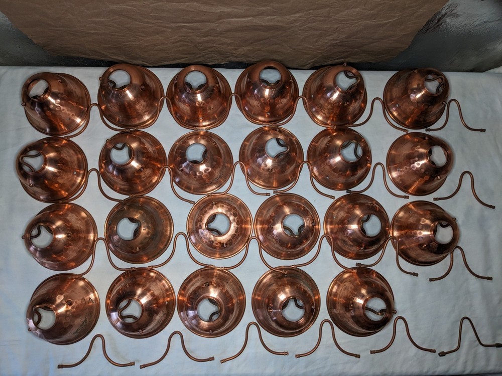 New Solid Copper Hammered Rain Chain Cup Replacement Part Cup + Hardware