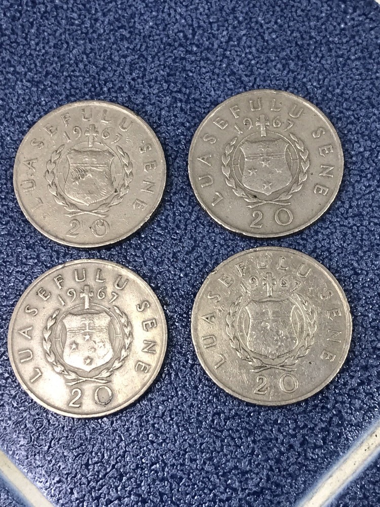 4 1967 SAMOA 20 SENE COINS
