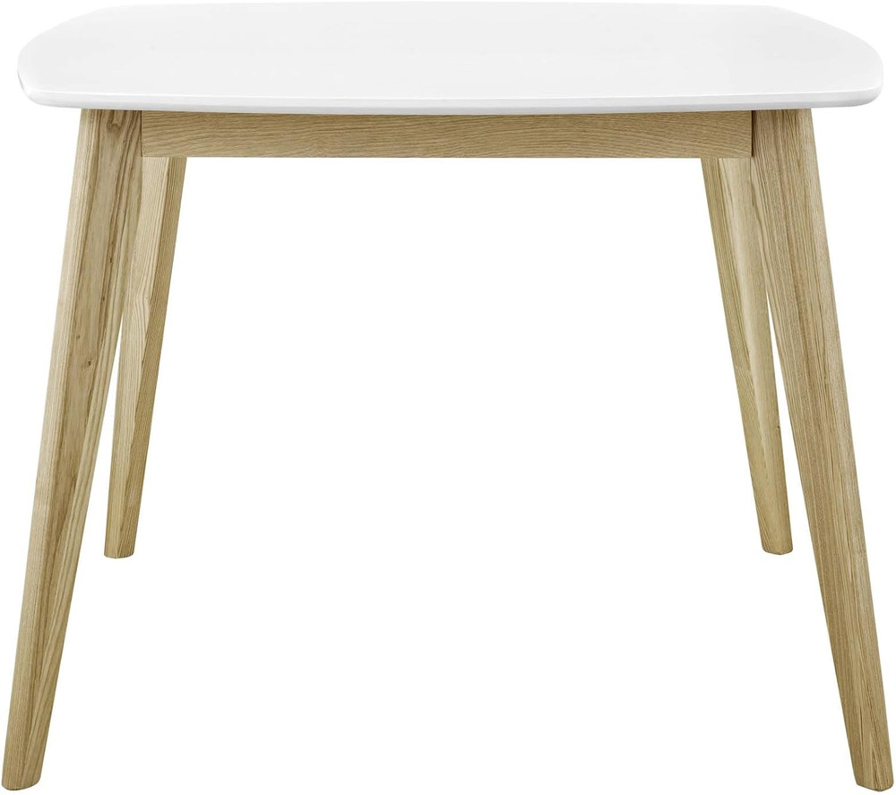 Stratum 40" White Mid-Century Modern Kitchen & Dining Room Table
