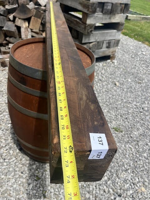 137 Fireplace Mantle Beam 72"x6"x6" Solid, Rustic, Salvage