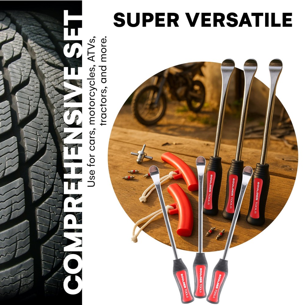 Boulder Tools Tire Spoons - Changing Tool - Motorcycle - Red