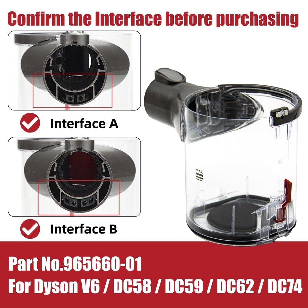 Dust Bin Replacement for Dyson V6 DC58 DC59 DC62 DC74 Vacuum Cleaner, Caniste...