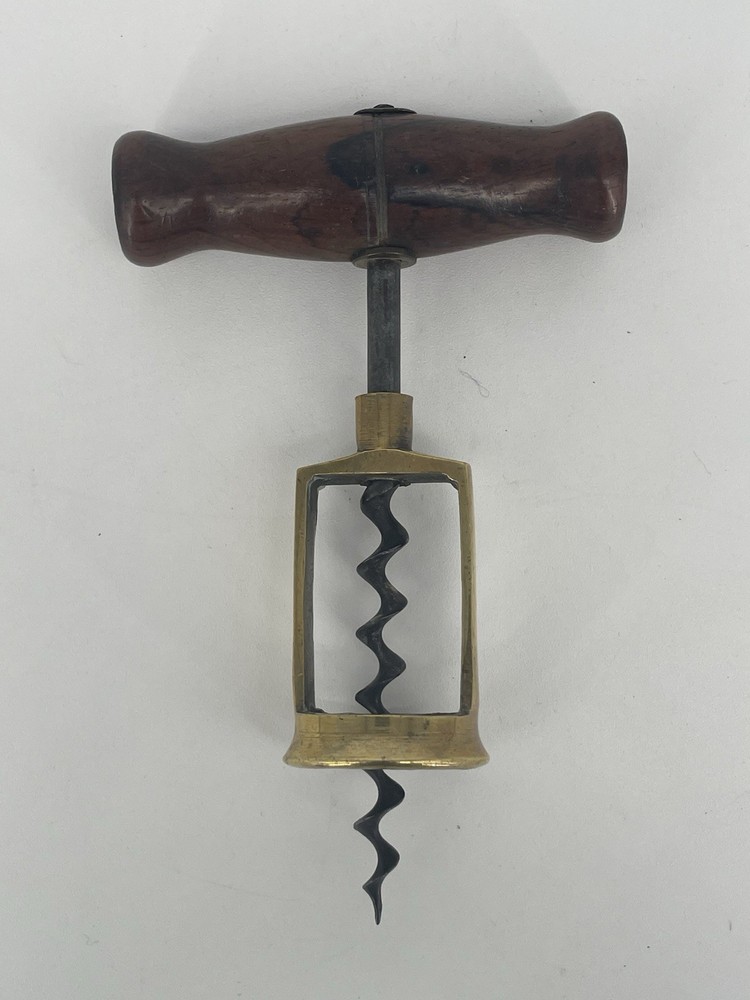 Antique Brass and Wood Corkscrew