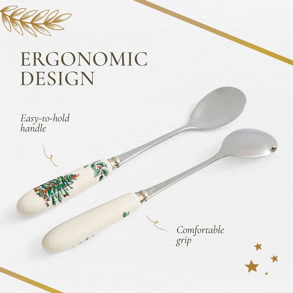 Spode Christmas Tree Teaspoons Holiday Silverware for Desserts and Beverages ...