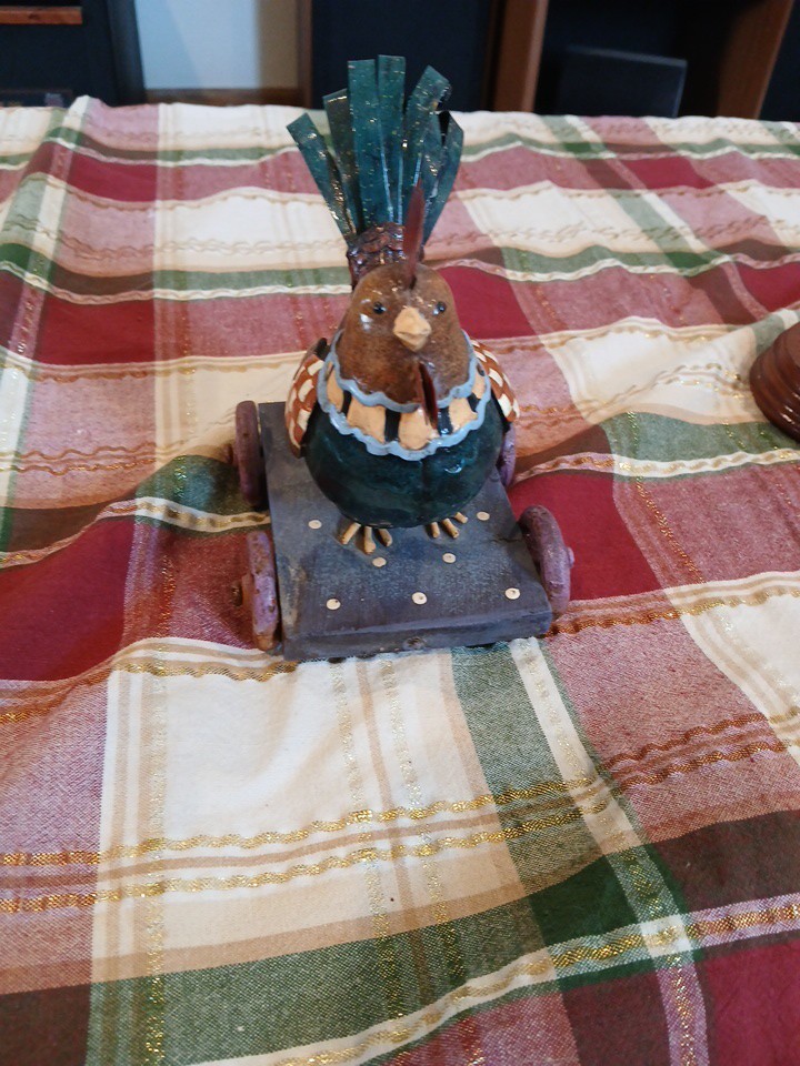VTG Chicken pull toy trinket knick knack