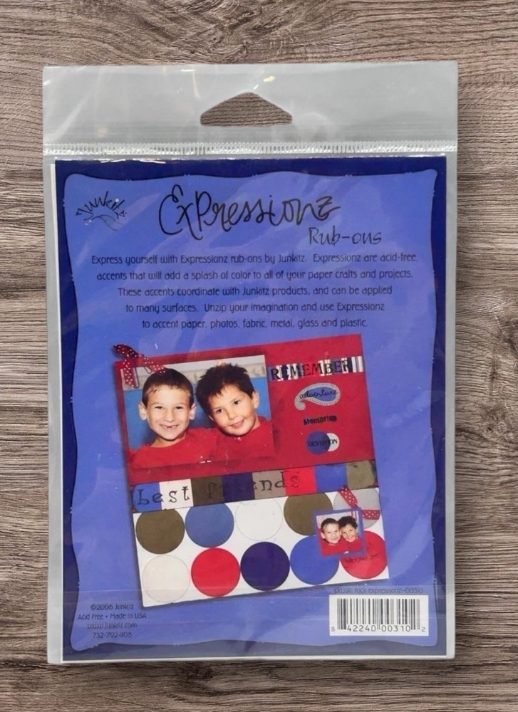 Junkitz Expressionz Classic Rock Rub-Ons Expressions Scrapbooking NEW