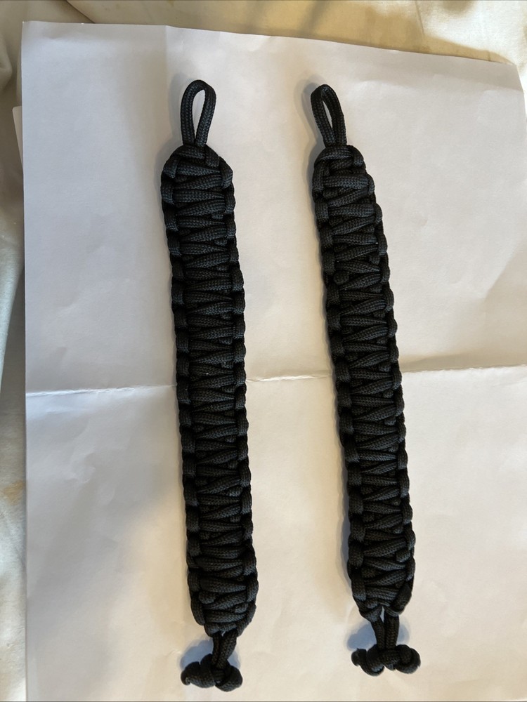 Black Paracord One Strand King Cobra Braid Bracelets Plus 1 Split Ring Keychain
