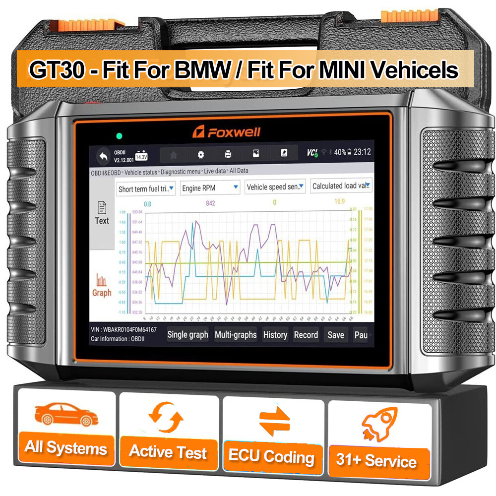 FOXWELL GT30 OBD2 Scanner DPF TPMS Full System Diagnostic Tool Car Code Reader