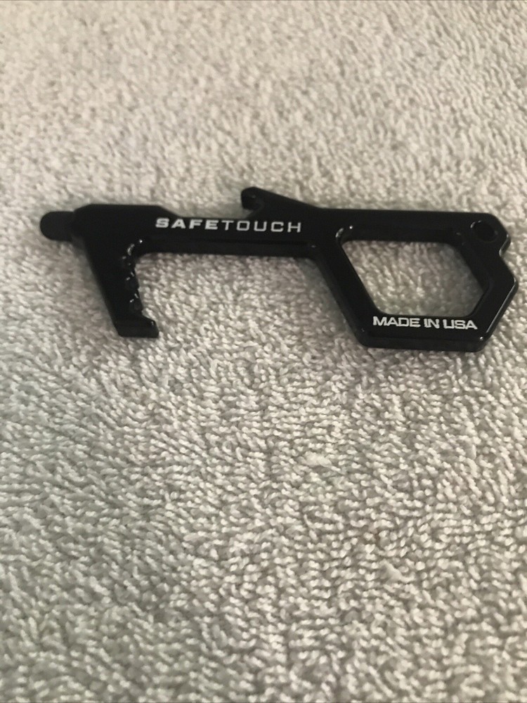 Black SafeTouch Hygiene Multi-Tool Key Solid Copper Safe Touch Open Doors USA