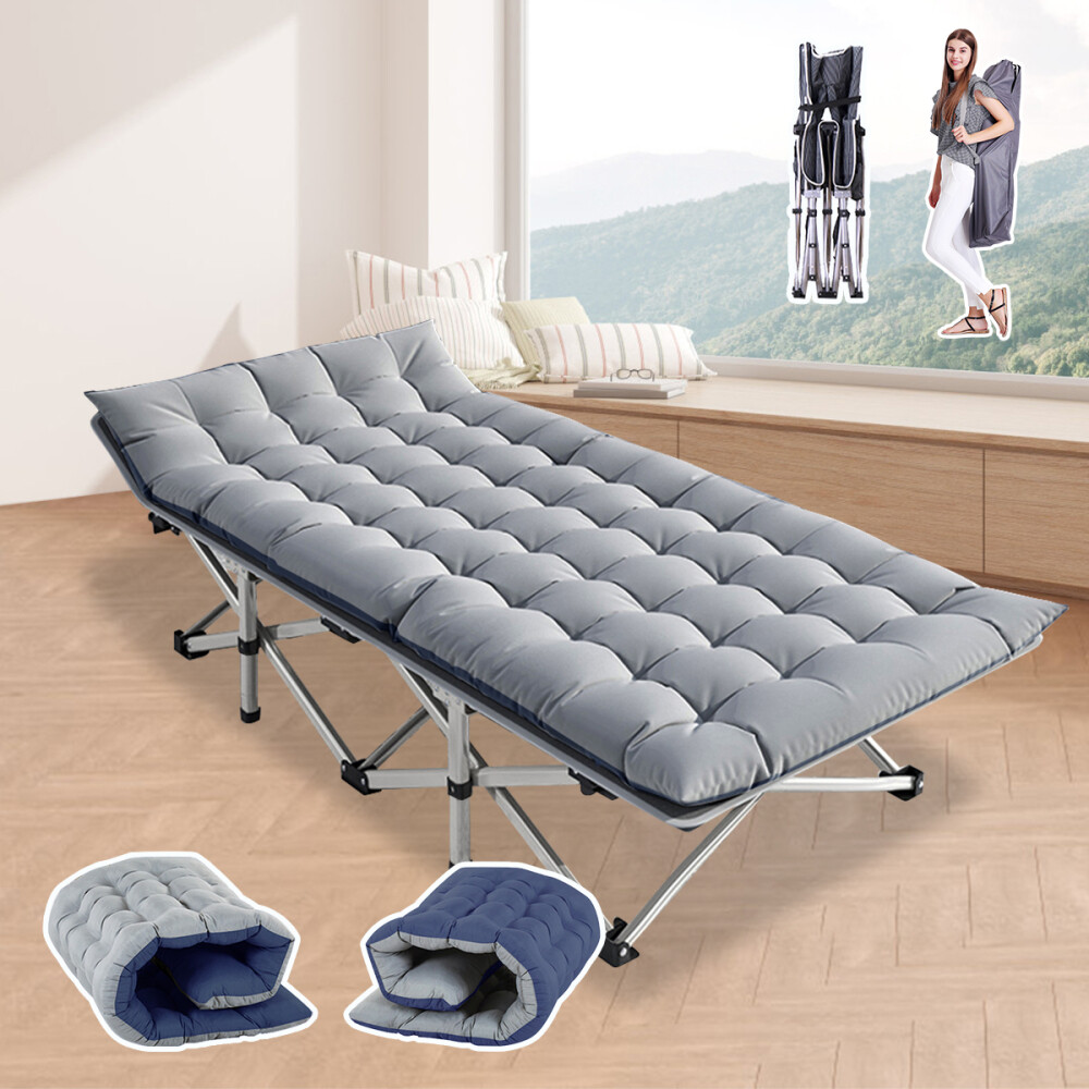 Foldable Sleeper Bed Cots Folding Chaise Lounge Cot with 3.3" Mattress Guest Bed