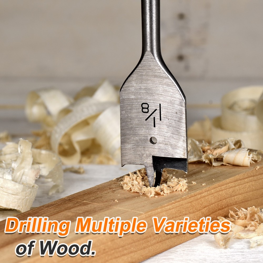 Spade Drill Bit 3/4" Paddle Flat Bits Wood Hole Cutter Silver Tone