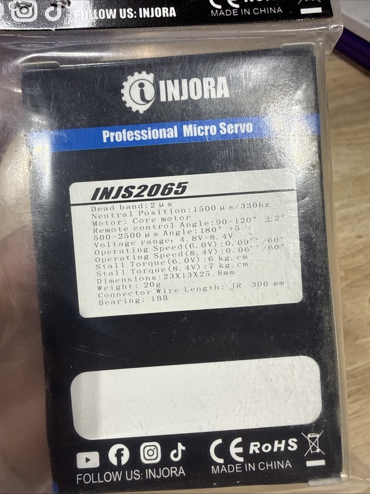INJORA 7KG 2065 Digital Servo Waterproof High Voltage Sub-Micro 1pcs, Black