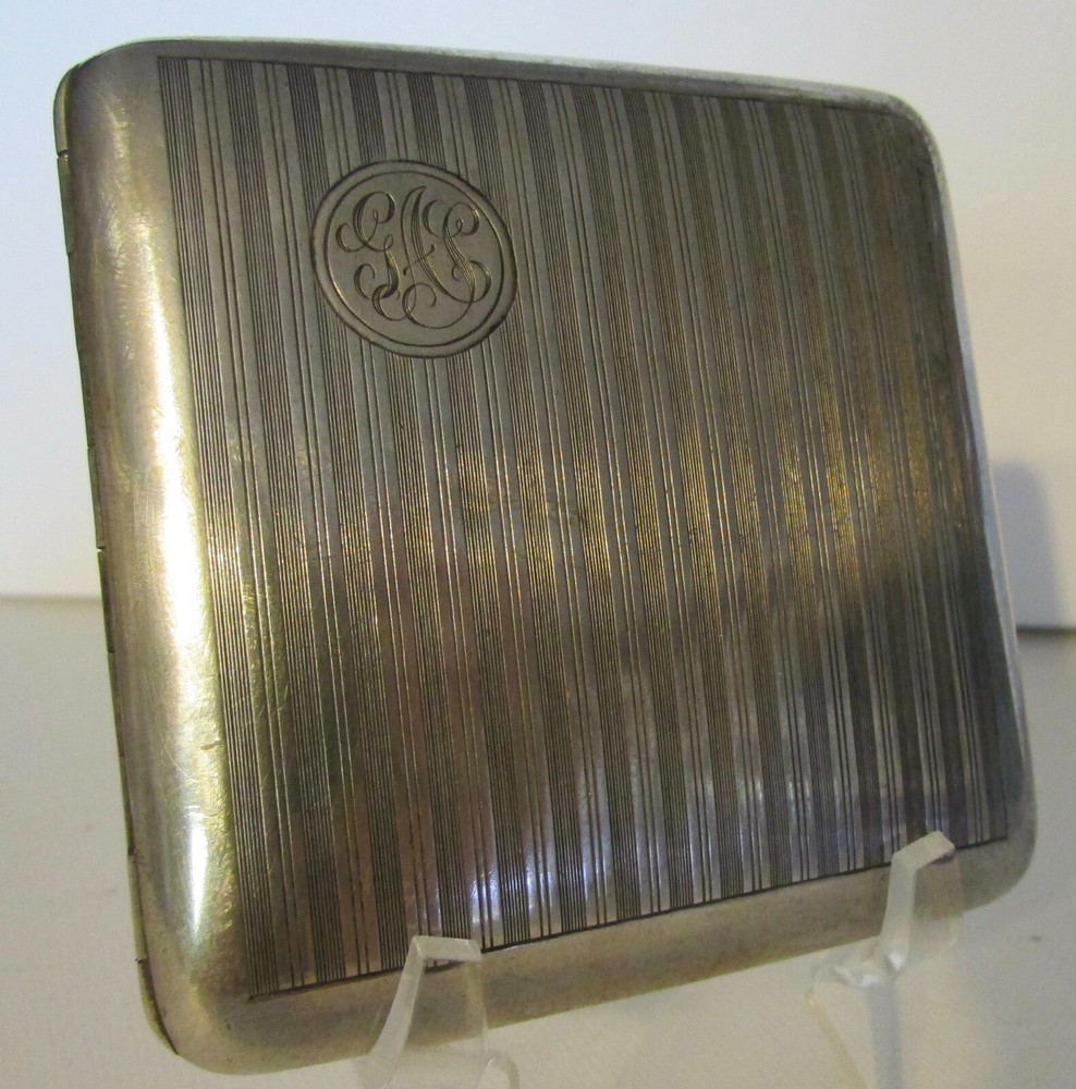 Antique Sterling Silver Monogramed Cigarette Case