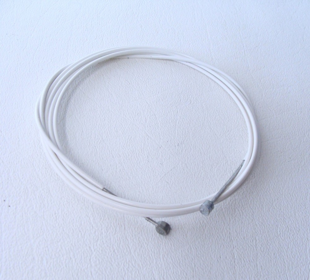~ NOS Pair (2) AZTEC Coated Gear Wires / Shift Cables 2 sided White 1400mm ~