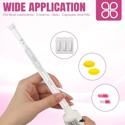 60 Pack Disposable Vaginal Applicators for Lubricants, Creams & Suppositories, S