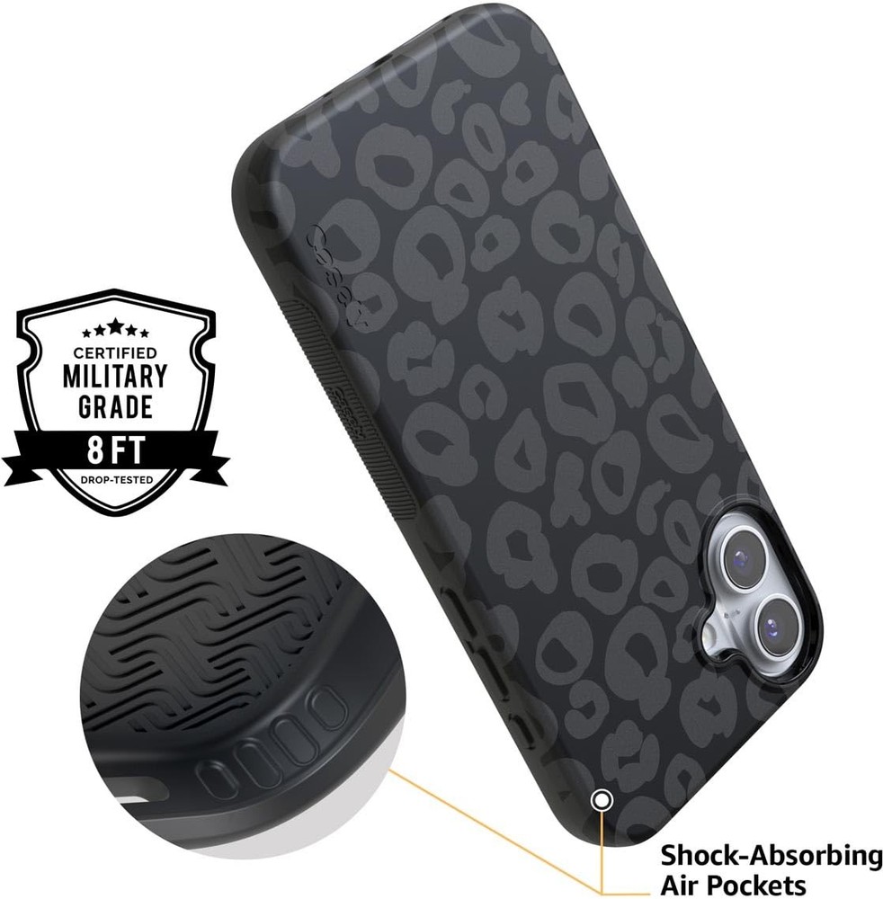 Casely iPhone 16 Case | Black Leopard | Bold Protective Case
