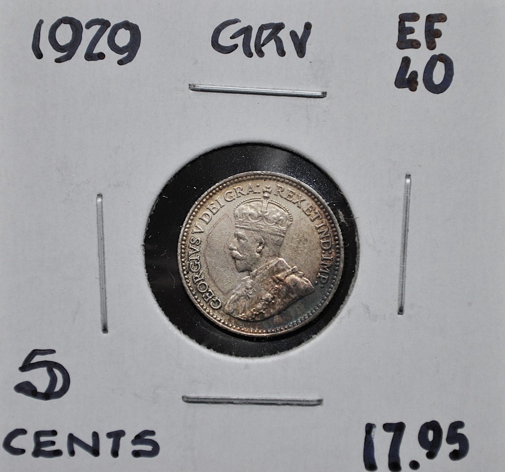 1929 Newfoundland 5 cents
