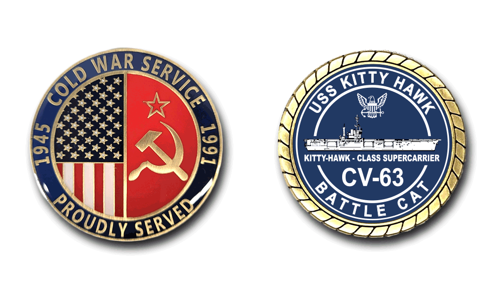 USS Kitty Hawk CV-63 Cold War Service Silhouette Challenge Coin