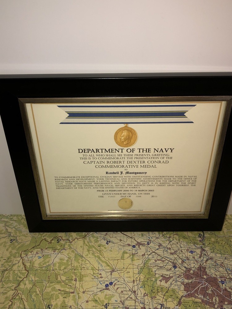 NAVY - CAPTAIN ROBERT DEXTER CONRAD COMMEMORATIVE AWARD CERTIFICATE ~ Type-1