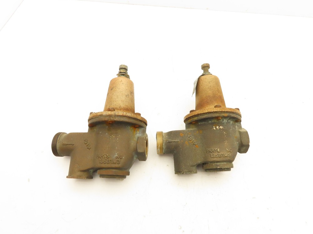 Watts 5M3/U5 Water Pressure Regulator Valve 3/4" Brass 25-75psi  Lot of 2