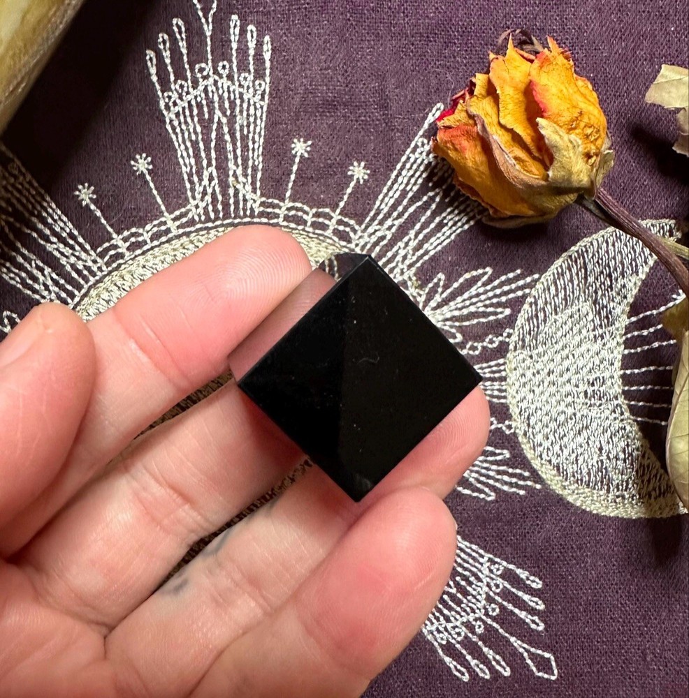 Small Black Obsidian Cube, Metaphysical
