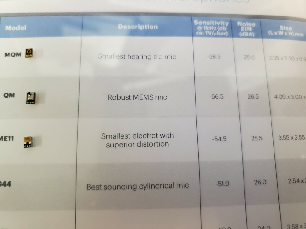 Knowles Hearing Instruments Mems & Electret Mic's Armatures Receivers & IRCs