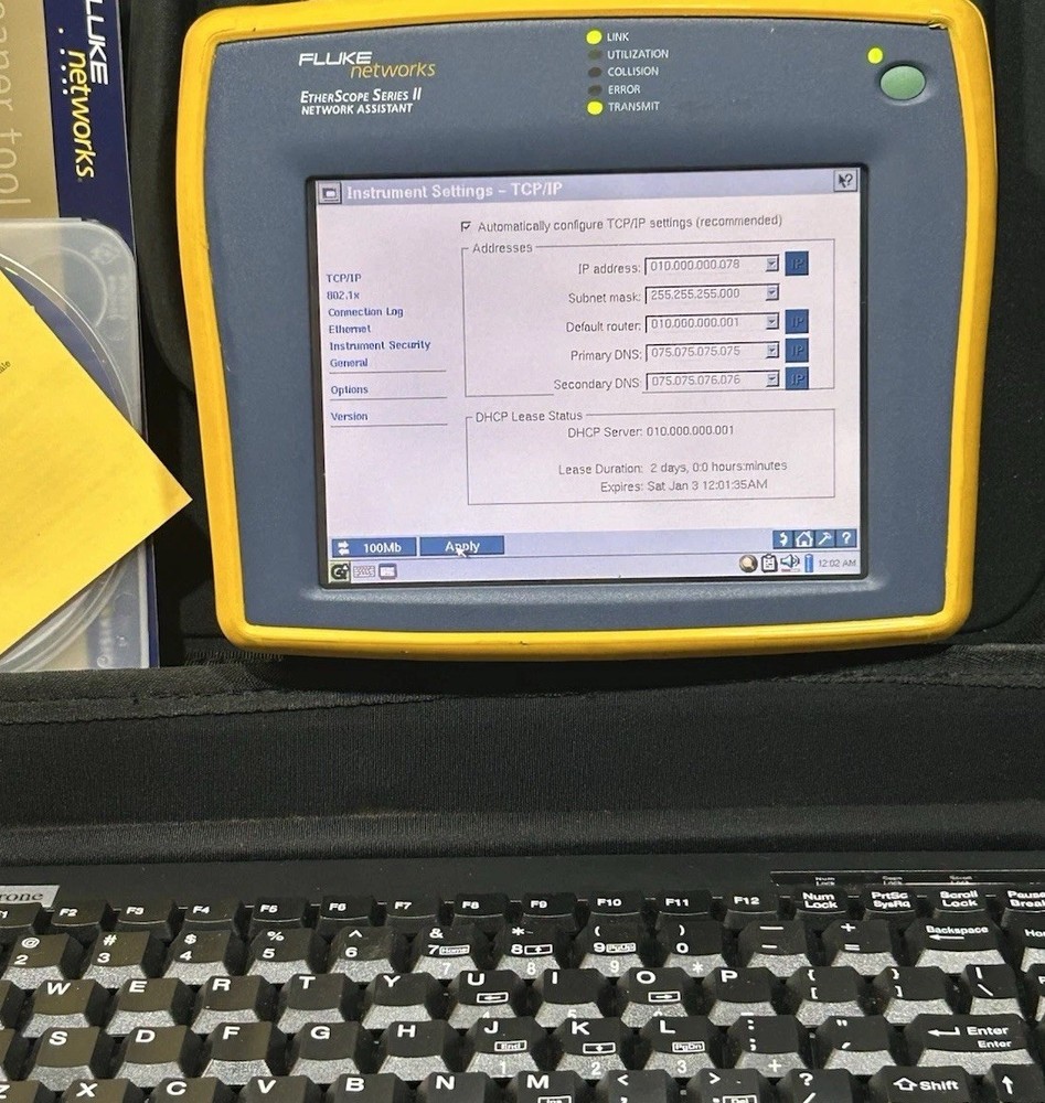 Fluke EtherScope Series II , Network Assistant ES2-PRO-I W/Case,charge&keyboard