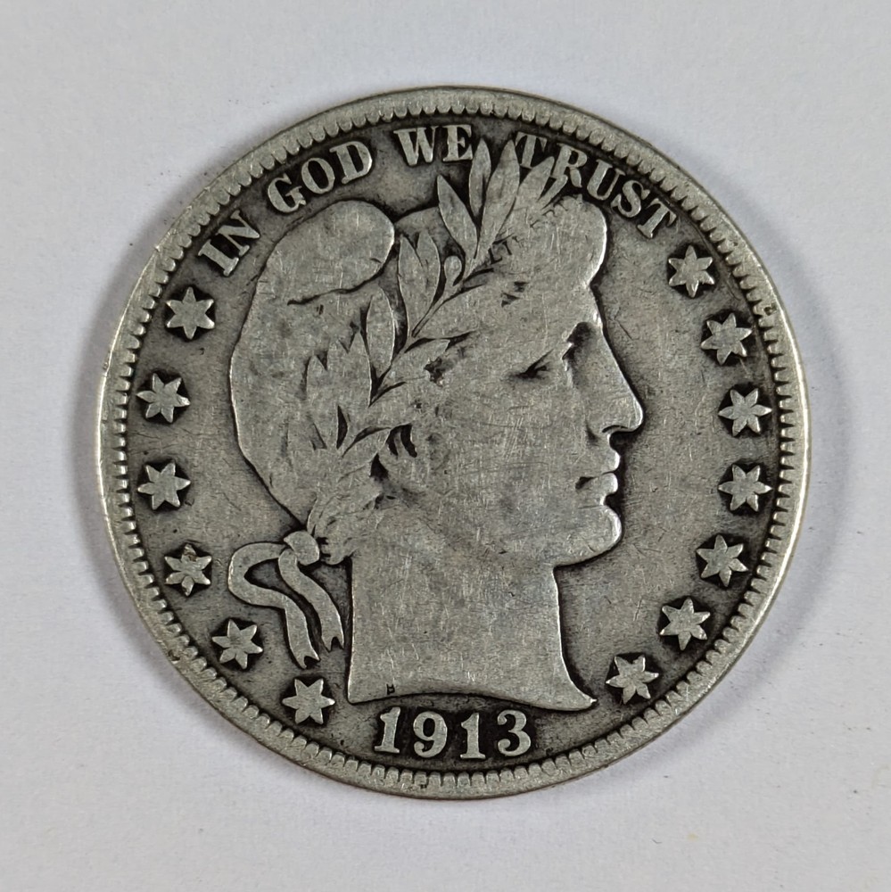 1913 Barber Silver Half Dollar FINE
