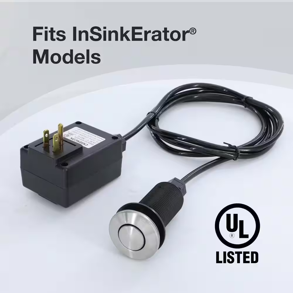 Top Mount Air Switch for Garbage Disposals with Chrome Button