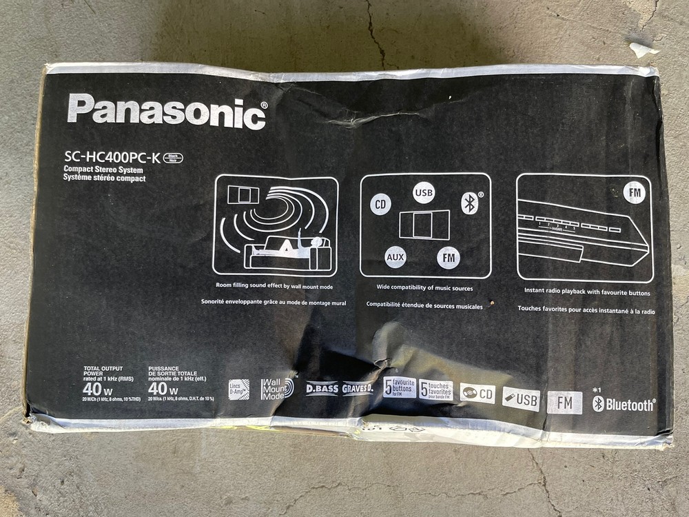 Panasonic SC-HC400/ Micro System Slim Bluetooth/CD Wall Mountable