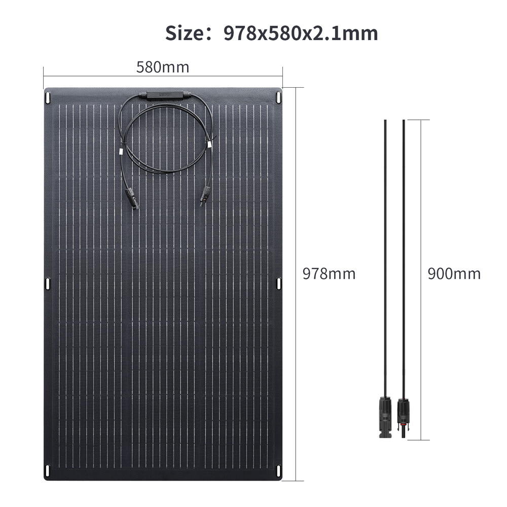 ALLPOWERS 100W / 200W Flexible Mono Solar Panel Charger Efficiency Refurbished