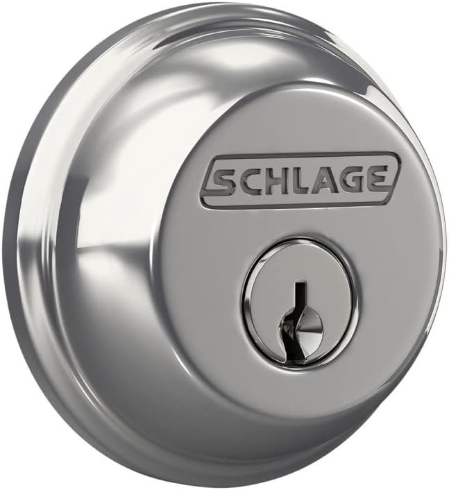 B60N625 Deadbolt, Keyed 1 Side, Bright Chrome