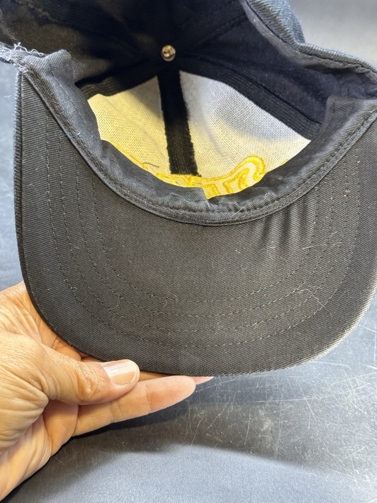 Star Wars Baseball Hat Black Yellow Lettering Strapback Adjustable Embroidered