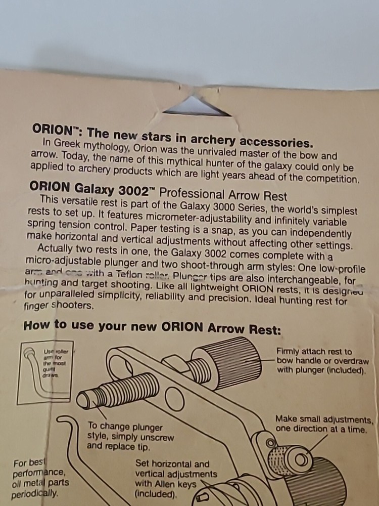 Orion Professional Arrow Rest Galaxy 3002