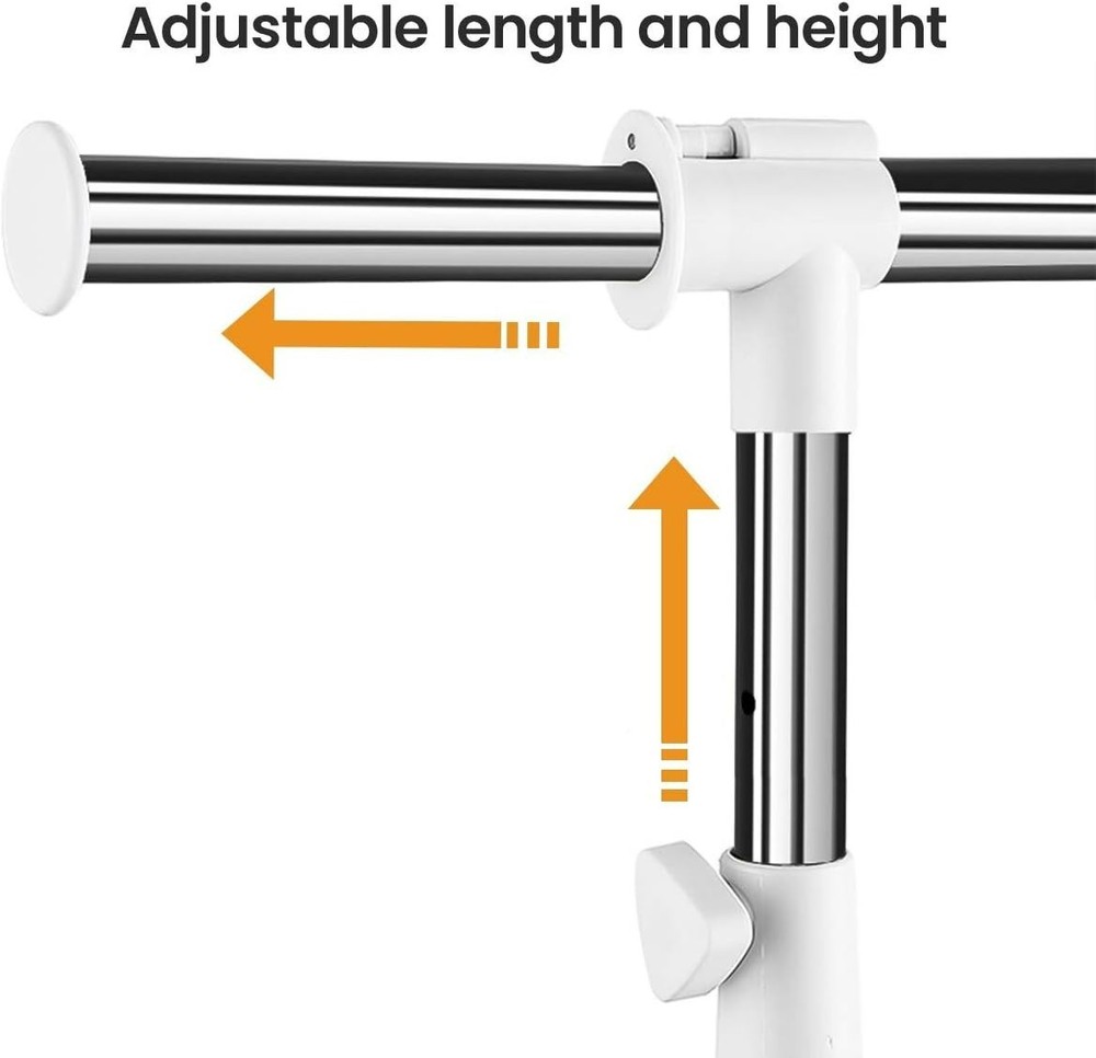 Space-Saving Heavy Duty Clothing Rack with Wire Shelf - Easy Assembly & Mobility