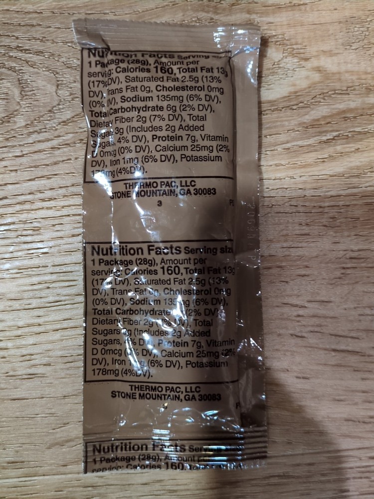 US MRE Peanut Butter Pack