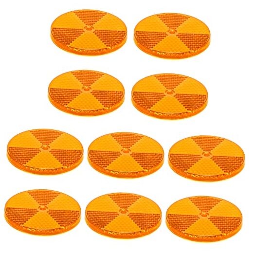 10 Pack Front Round Reflector for Driveway Fence Gate Posts Trailers Yellow